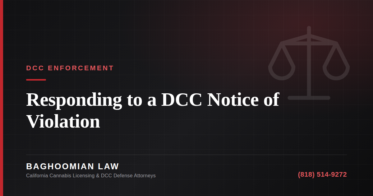 Graphic on responding to a California DCC Notice of Violation before it becomes an accusation.