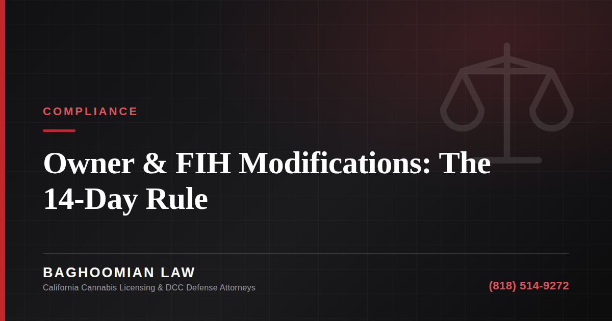 Graphic on DCC owner and financial-interest-holder modifications and the 14-day rule.